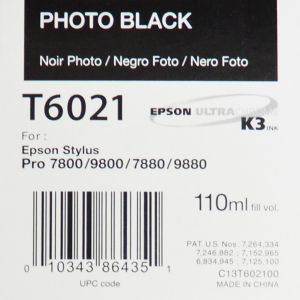Epson T6021 (C13T602100) - Cartouche d'encre Noir Photo 110ml