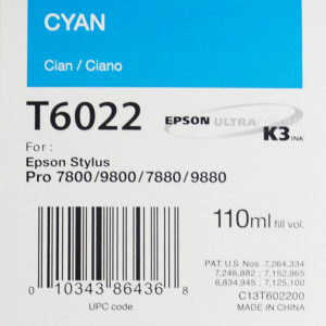 Epson T6022 (C13T602200) - Cartouche d'encre Cyan 110ml
