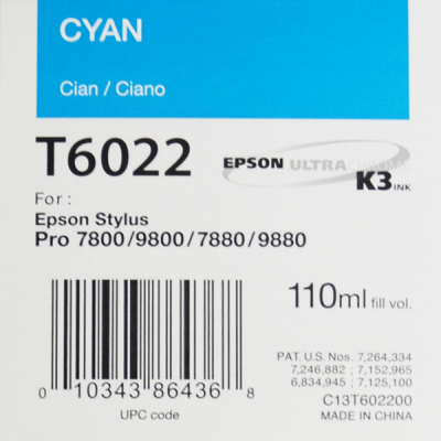 Encre Epson C13T602200 T602200 Cyan 110ml