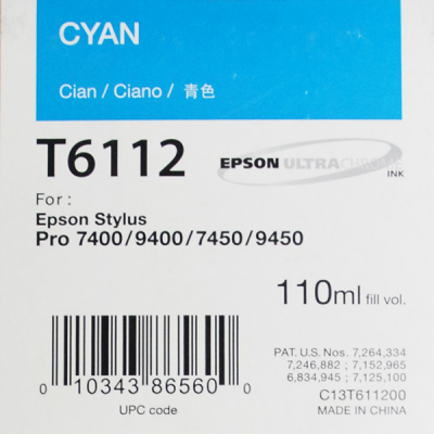 Encre Epson C13T611200 T611200 Cyan 110ml